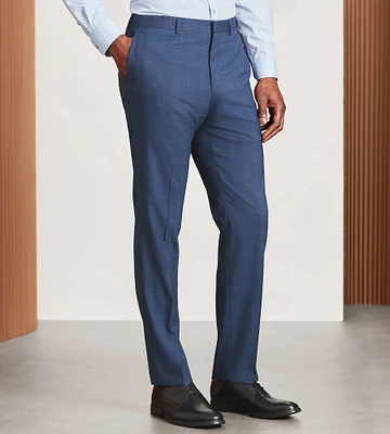 Modern Fit Blue Plaid Suit Pants