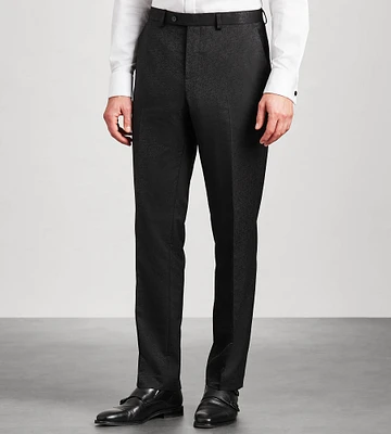 Slim Fit Black Jacquard Tuxedo Pants