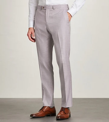 Slim Fit Pale Purple Solid Suit Pants