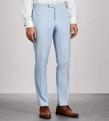 Slim Fit Light Blue Solid Tuxedo Pants