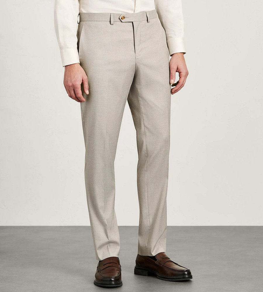 Modern Fit Tan Solid Suit Pants