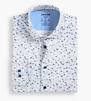 Slim Fit 360° Stretch Soft Touch Botanical Print Jersey Dress Shirt
