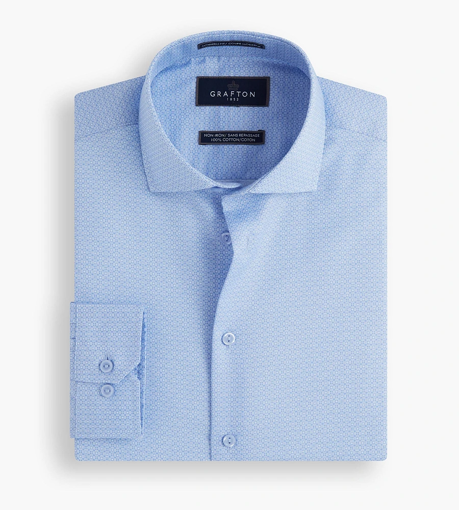 Modern Fit Geo Print Dress Shirt