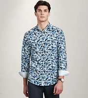 Modern Fit Long Sleeve Water Colour Casual Shirt