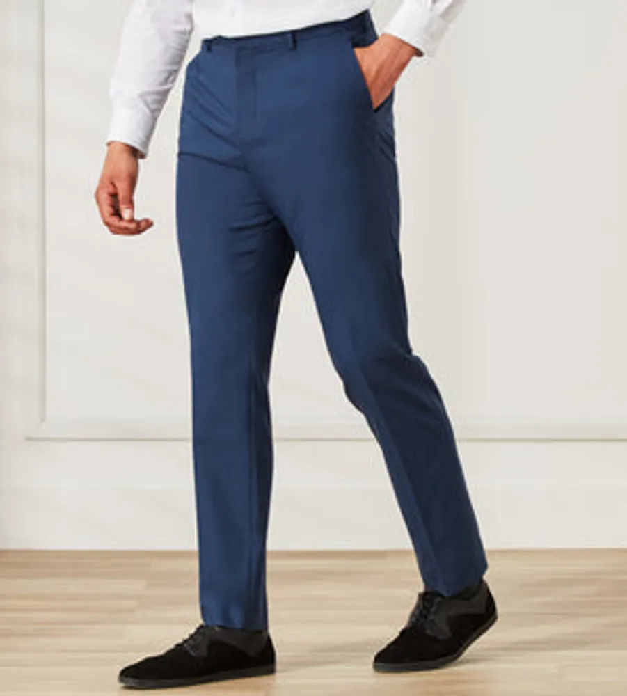 Mens Haggar Premium Comfort FlexWaist SlimFit Stretch FlatFront Dress  Pants