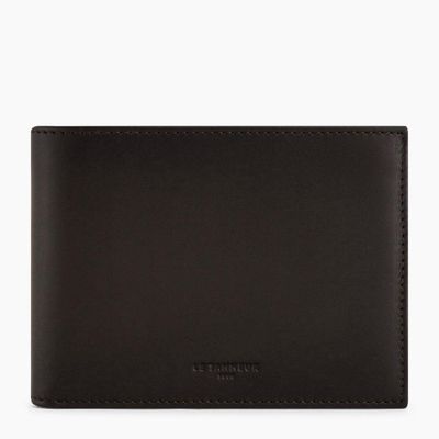 Portefeuille horizontal avec poche monnaie zippée Albert en cuir lisse