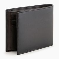 Portefeuille horizontal avec poche monnaie zippée Albert en cuir lisse