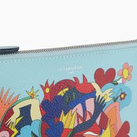 Pochette zippée Enfant Précoce en cuir grainé