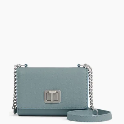 Mini sac bandoulière Eva en cuir grain caviar