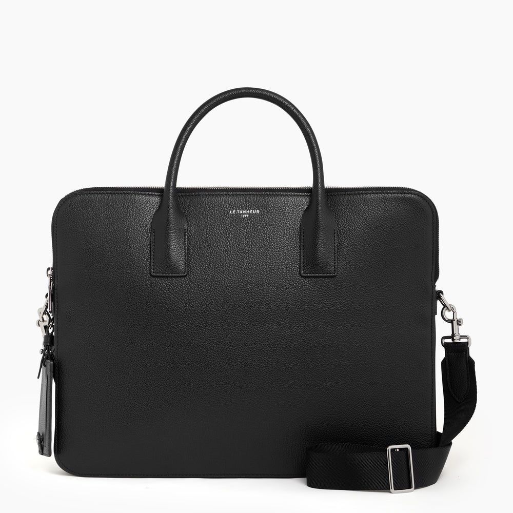 Porte document slim avec 2 soufflets 14" Emile en cuir grainé