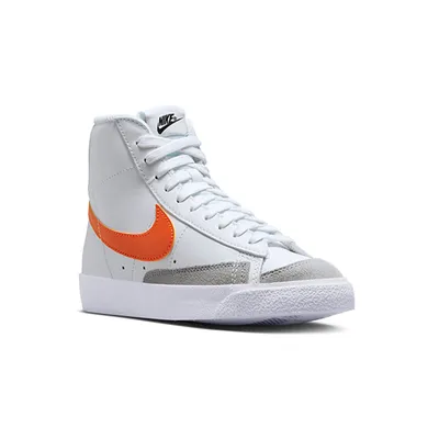 Kid's Grade School Blazer Mid '77 White/Safety Orange