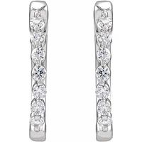 14K Lab-Grown Diamond Hoop Earrings - Gold / Diamonds =