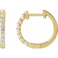 14K Lab-Grown Diamond Hoop Earrings - Gold / Diamonds =