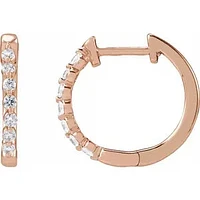14K Lab-Grown Diamond Hoop Earrings - Gold / Diamonds =