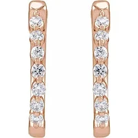 14K Lab-Grown Diamond Hoop Earrings - Gold / Diamonds =