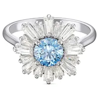 Swarovski Sunshine Ring, Blue, Rhodium plated 5536743- Core