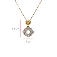 10K White & Yellow Gold 0.25cttw Diamond Pendant, 18"