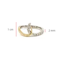 10K White & Yellow Gold 0.25cttw Diamond Ring, size 6.5