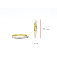 10K Gold 0.15cttw Diamond Hoop Earrings