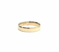 10K Yellow Gold 4mm Bevelled Wedding Band - Size 10
