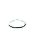 10K White Gold 0.10cttw Color Enhanced Blue Diamond Ring/Band, Size 6.5