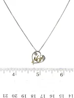 Sterling Silver & 10K Yellow Gold Two Tone Diamond Mom Pendant