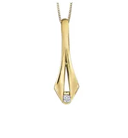 14K Yellow Gold 0.08cttw Round Brilliant Canadian Diamond Necklace