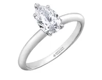 Platinum 0.50-0.70cttw Canadian Pear Shape Diamond Engagement Ring, size 6.5 - 0.50 Carat