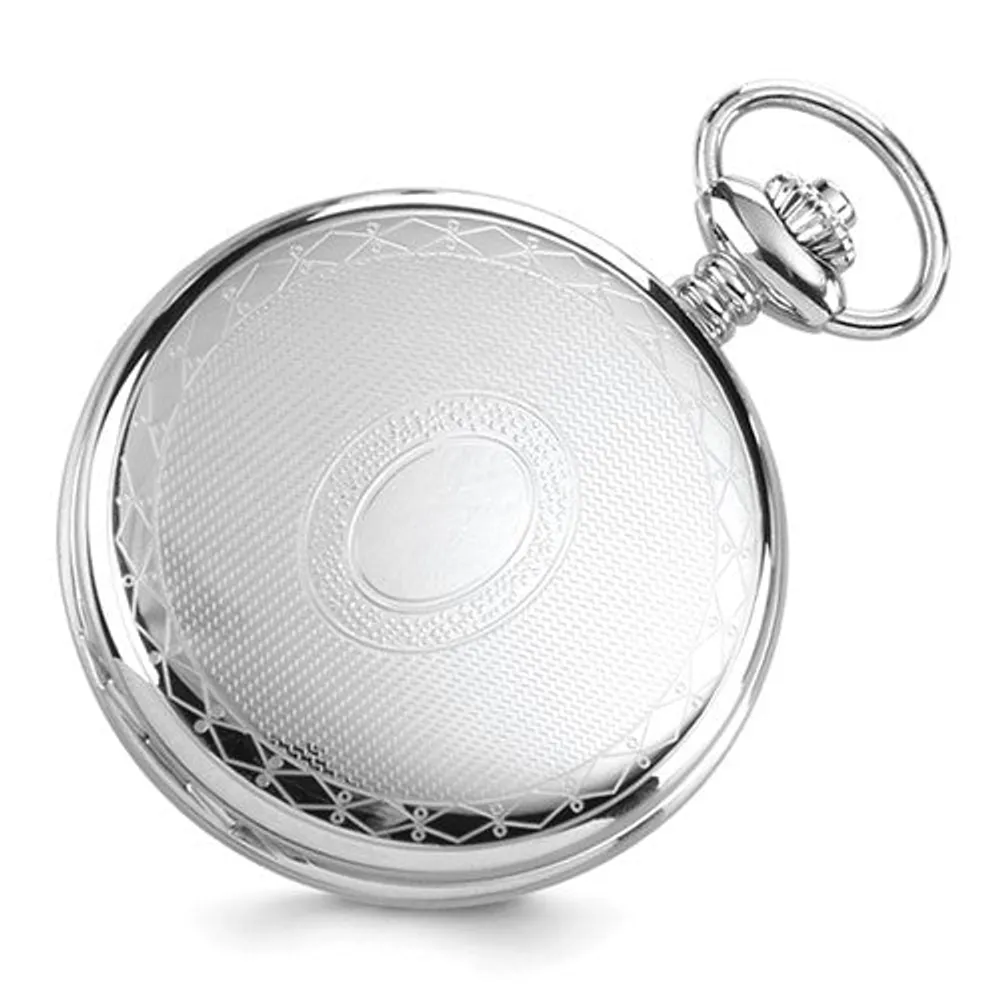 Charles Hubert Stainless Steel Oval Design Pocket Watch