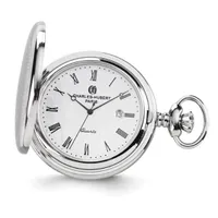 Charles Hubert Stainless Steel Oval Design Pocket Watch