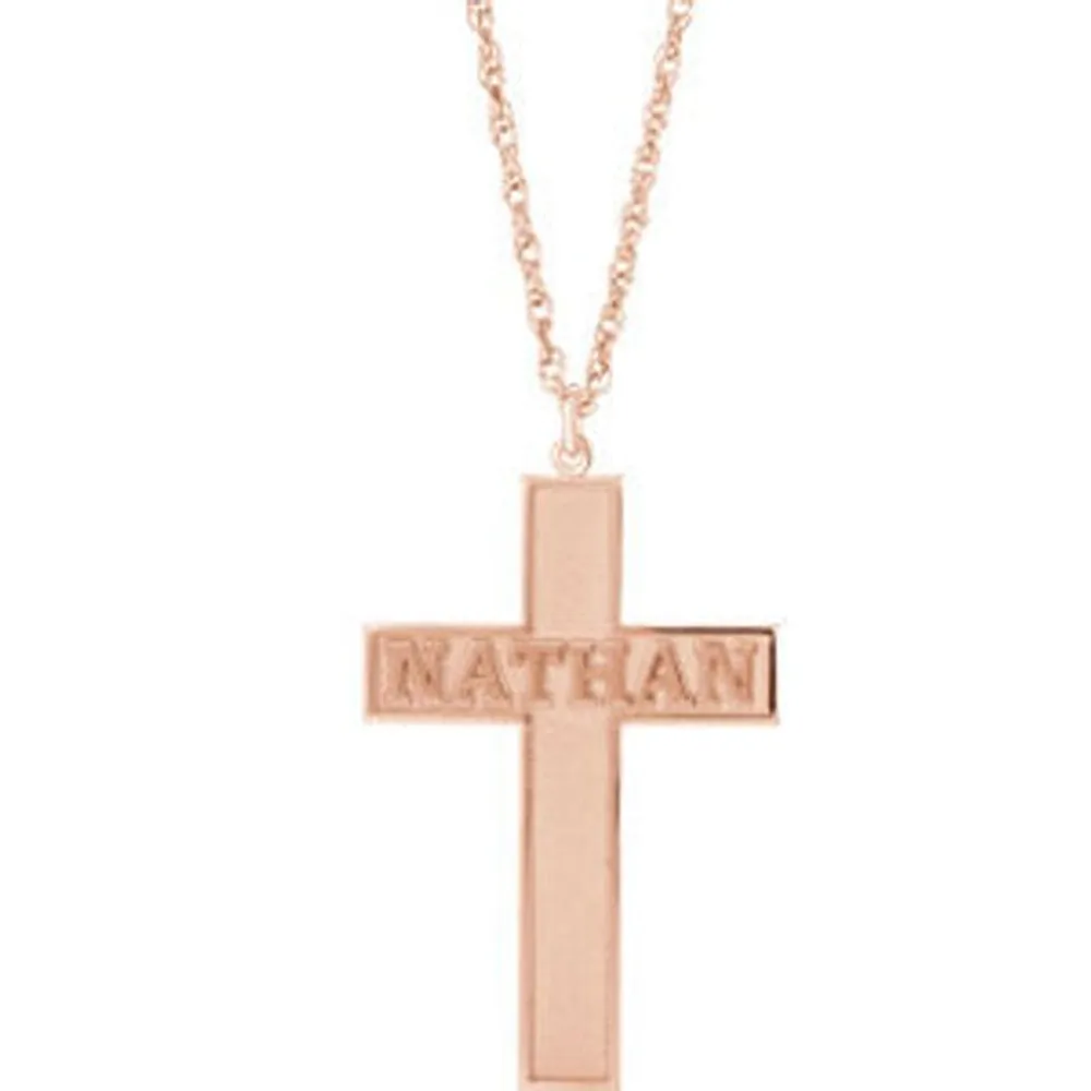 Personalized Cross Necklace for Grandpa-We love you! | Custom Heart Design