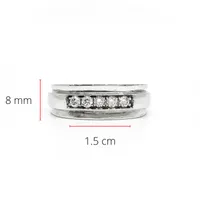 14K White Gold 0.30cttw Diamond Gents Ring, size 10