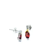 Garnet & Diamond Earrings