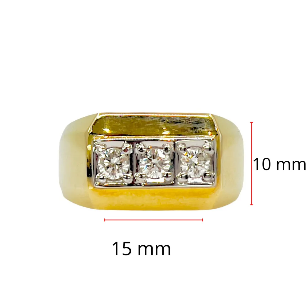10K Yellow Gold 0.50cttw Diamond Gents Ring, size 10