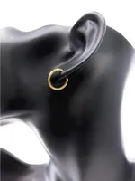 10K Gold 15mm Huggie Hoop Earring