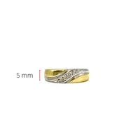 10K White & Yellow Gold 0.05cttw Diamond Gents Ring, size 10