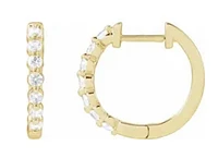 14K Lab-Grown Diamond Hoop Earrings - Gold / Diamonds =