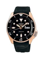 SEIKO 5 Sports Sports Stainless Steel & Silicone & Leather-Strap Watch SRPD76K1F