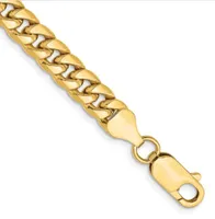 10K Yellow Gold Semi-Solid Miami Cuban Link Curb Chain