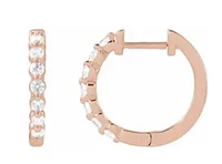 14K Lab-Grown Diamond Hoop Earrings - Gold / Diamonds =