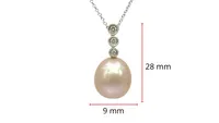 10K Gold Fresh Water Pearl and Diamond Necklace