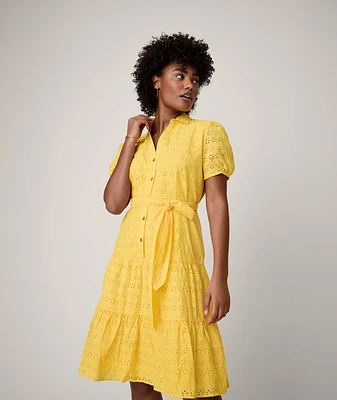 Cotton Eyelet Short Sleeve Augusta Dress