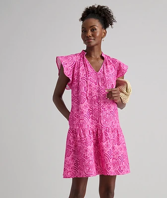 Cotton Gauze Flutter Sleeve Arya Dress