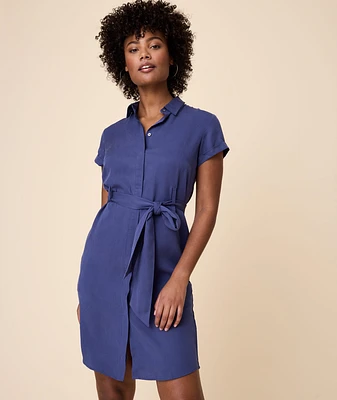 Tencel™ Twill Short Sleeve Emma Shirt Dress - FINAL SALE