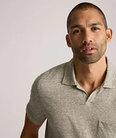 Cotton-Linen Johnny Collar Polo