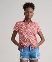 Stretch Cotton Short-Sleeve Jaime Shirt