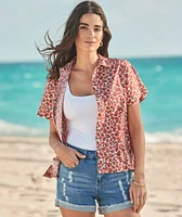 Stretch Cotton Short-Sleeve Jaime Shirt