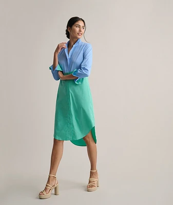 Stretch Cotton Colorblock Meryl Shirt Dress - FINAL SALE