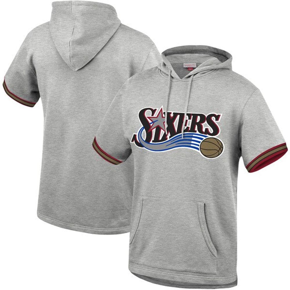 sixers short sleeve hoodie