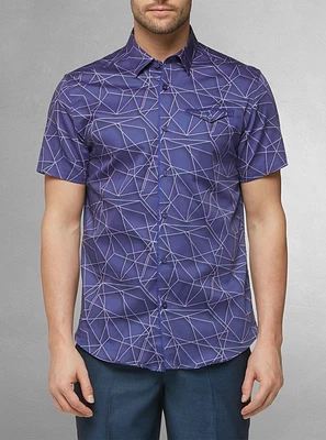 Chemise décontractée en stretch à manches courtes pour hommes